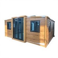 Maison conteneur préfabriquée extensible à double aile, pliable, de luxe, modulaire, structure en acier, 20 pieds, déploiement rapide, pour usage résidentiel ou hôtelier