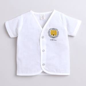 Polka Tots Soft Pure Cotton Media manga Jabla para niños, paquete de 3 Chaleco con estampado de moda para bebés recién nacidos, verano multicolor - Product Image 3