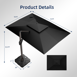 <span class=keywords><strong>Parasol</strong></span> déporté 10x13 pieds pour jardin, terrasse, villa avec base et éclairage – Expédition depuis les États-Unis - Product Image 2