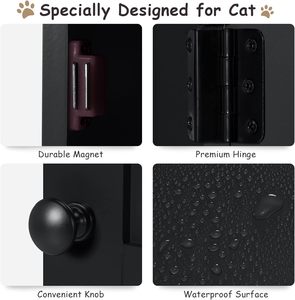 Banc de rangement <span class=keywords><strong>pour</strong></span> maison de chat à 2 niveaux Meuble de toilette caché avec porte d'entrée <span class=keywords><strong>pour</strong></span> chats et chiens - Product Image 6