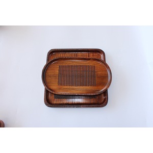 Japanese Style Solid <b>Wood</b> Serving Trays <b>Square</b> And Oval Handmade For Tea Coffee Hotel Use - Product Image 4