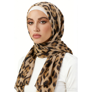 Écharpe léopard tendance légère pour femme, hijab instantané <span class=keywords><strong>en</strong></span> modal doux, <span class=keywords><strong>voile</strong></span>, foulards et châles longs pour musulmanes - Product Image 2