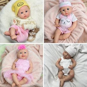 45 см сплошной Платиновый силикон Bebe Reborn для девочек, нарисованная Реалистичная кукла ручной работы для новорожденных кукла Saskia Rebirth кукла - Product Image 3