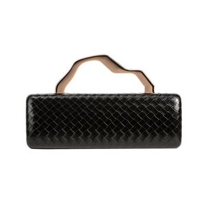 Sac de soirée élégant tissé pour femme, pochette à poignée supérieure originale avec chaîne détachable, idéal pour banquets et mariages - Product Image 1