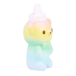 Pu <b>Squishy</b> Bear Bottle Toy Rainbow Color Slow Rebound Fidget Toy For Kids 2 To 4 Years Unisex - Product Image 3