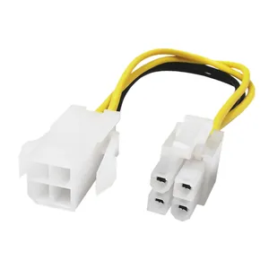 Cabo de extensão de fonte de alimentação, 4 pinos, 4p, p4 atx conector macho para fêmea, fio de 20cm