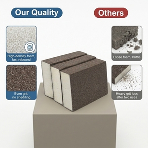 Bloc de sable grossier/moyen/fin <span class=keywords><strong>Éponge</strong></span>s de ponceuse en mousse de sable lavables et réutilisables pour cloisons sèches en bois et métal 60 80 100 120 180 220 grain - Product Image 4