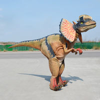 Costume de dinosaure Dilophosaurus pour Halloween, personnalisable, avec design de pattes cachées, modèle animatronique lumineux pour parc d'aventure