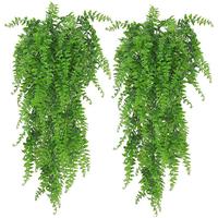 Rak Dinding Buket Tanaman Buatan Rotan Rumput Persia Kering Ramah Lingkungan 78cm Dekorasi Dinding Bunga Hijau Indoor Outdoor
