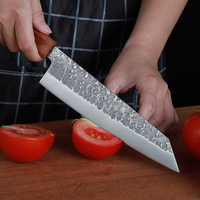 Couteau de chef professionnel TOLIMER en acier inoxydable martelé sur mesure, manche en bois d'ébène rose écologique, cuisine japonaise