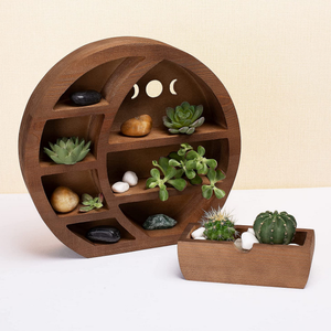 Wholesale Custom Rustic Living Room Display Decor Pine <strong>Moon</strong> Wood Wall <strong>Shelf</strong> For Children - Product Image 3