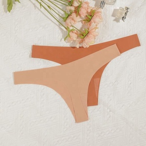 Nouveauté 2026 : Tangas et strings sans couture en soie glacée, invisibles, avec logo personnalisé, sous-vêtements féminins, culottes, string sans couture - Product Image 4