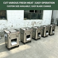 Machine à découper la viande en acier inoxydable avec fonction automatique pour trancher, couper en bandes et couper en dés le bœuf et les poitrines de poulet