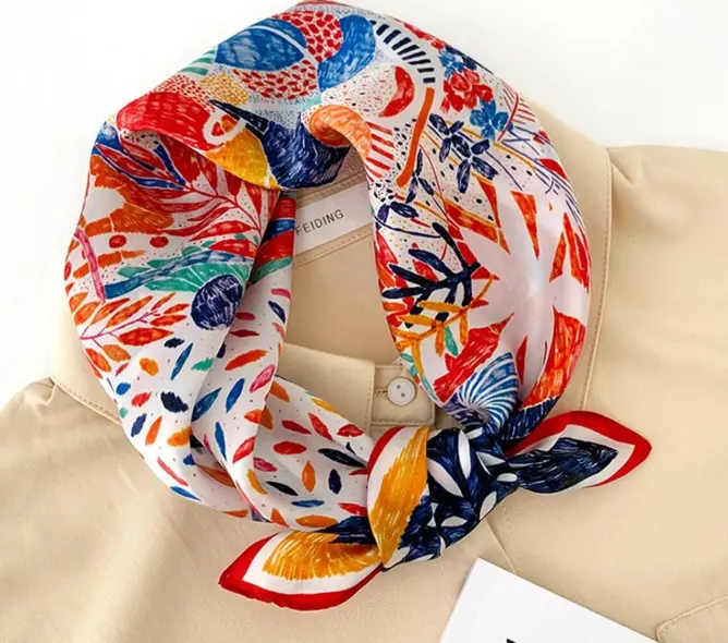 Новый дизайн, бандана из 100% чистого шелка тутового шелкопряда, модные шарфы на голову, роскошный шарф на шею