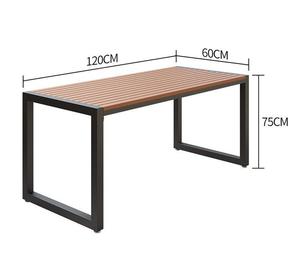 Mesa de Comedor Moderna de Hierro y Madera para Exteriores con Banco y Sillas para Hotel, Restaurante, Cafetería, Uso Comercial - Product Image 6