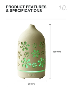 Meilleur diffuseur d'arômes en céramique, humidificateur en céramique à brume froide, humidificateur d'air avec veilleuse LED, diffuseur d'huiles essentielles de bureau pour la maison - Product Image 6