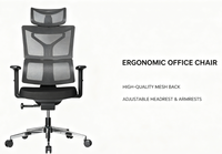 Chaise de bureau ergonomique de direction avec appui-tête réglable, dossier en maille respirante, cadre en aluminium, accoudoirs 3D et base stable en nylon pour une utilisation prolongée