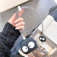 Ensemble de protection pour câble et étui de chargeur de téléphone portable en gros, design de personnages de dessins animés mignons