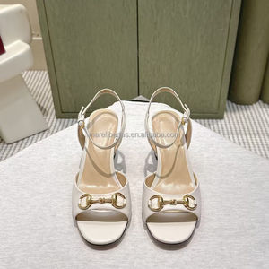 Sandalias de tacón alto con punta cuadrada y adorno de metal, forro de piel de oveja, textura de alta calidad, estilo retro, elegantes, premium, para uso diario y de oficina. - Product Image 4