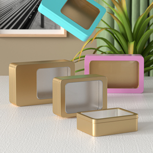 Bán buôn cá nhân kẹo tin kẹo có thể với cửa sổ kim loại tin Cookie container - Product Image 5