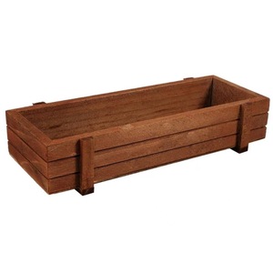 Wooden <b>Succulent</b> Planter Rectangular Box Solid Wood Outdoor Garden Planters Vintage Style For Balcony <b>Potted</b> Plants - Product Image 1