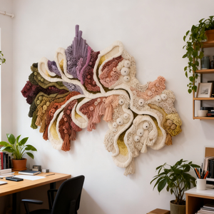 Grand Textile Horizontal 3D Décor Tapisserie <span class=keywords><strong>Murale</strong></span> Tissé Oeuvre <span class=keywords><strong>Murale</strong></span> <span class=keywords><strong>Horizontale</strong></span> Fibre Art Suspendu pour la Décoration Intérieure - Product Image 2