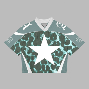 Personnalisé Hommes Grande Taille Respirant Football Rue Mode T-Shirt & Mesh Boxy Football Jersey Ensemble Oversize American Football Wear - Product Image 4