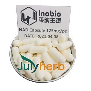 Julyherb ผลิตภัณฑ์บรรจุในกระป๋องและบรรจุภัณฑ์สุญญากาศ <span class=keywords><strong>NAD</strong></span> + CAS 53-84-9แคปซูลอาหารเสริม HPLC - Product Image 2