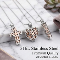 Collier pendentif tendance en acier inoxydable, flacon de parfum cylindrique ouvrable, motif serpent géométrique ajouré, idéal pour un cadeau