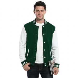 Black and <b>red</b> <b>wool</b> leather high street plus size varsity jacket for High Street Style Baseball Varsity Jacket Embroidery - Product Image 1