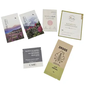 Biodegradable Kraft Paper Sachet 10ml 20ml Mylar Mini Foil Pouch Face Cream Facial Lotion Cosmetic Sample Packaging Bag