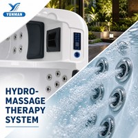 Bain à remous rectangulaire autoportant YUNMAN en acrylique Balboa pour jardin extérieur, spa de massage, baignoire 60 gal+