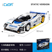 Cada C63007 1:10 MOC 787B Modèle de Voiture de Course Super Sportive en Briques, Jouets de Construction pour Adultes, Cadeau, Ensembles de Blocs de Construction