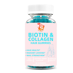 OEM Private Label <b>Biotin</b> Collagen Hair <b>Gummies</b> with Multivitamin and Fish Collagen Support Healthy Skin Help Fine Line <b>Gummies</b> - Product Image 1