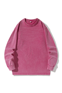 T-shirt lavé en pur coton 100%, T-shirt personnalisable, motif de broderie, motif en relief, doux et confortable - Product Image 4