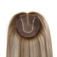 Toppers de cheveux humains de haute qualité topper de cheveux juifs vrais toppers de cheveux humains européens avec clips pour femmes