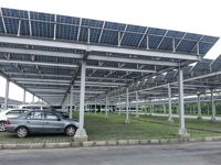 Système de drainage pour carport solaire étanche et scellé, structure photovoltaïque professionnelle, modèle HBGenix X-03, durée de vie de 20 à 25 ans