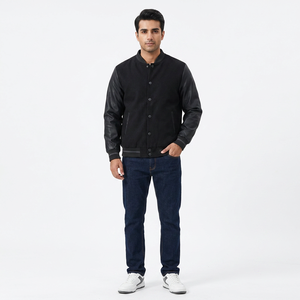 Direct Manufacturer's High Quality Polyester/Cotton Stand Varsity <b>Jacket</b> <b>for</b> <b>Men</b> Front Custom Letterman College <b>Baseball</b> <b>Jacket</b> - Product Image 1