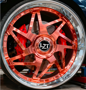 Rines Forjados SYG-1027 Forgiato <span class=keywords><strong>Rose</strong></span> Golden Face de 20, 22, 24 y 26 Pulgadas con Diseño Cóncavo para Chevrolet, BMW, Cadillac y Cortez - Product Image 2