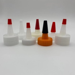 Tapa dispensadora de plástico de 28 mm a prueba de fugas y derrames con boquilla Yorker y tapa roja para botellas y productos químicos - Product Image 3