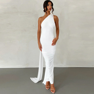 Luxurious Backless Solid Color Sleeveless Bodycon Lady Elegant <strong>Sexy</strong> <strong>Long</strong> <strong>Dresses</strong> Women - Product Image 2