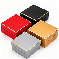 Coffret Cadeau Rigide de Luxe Personnalisé Écologique avec Couvercle en Papier Recyclé et Bord Doré Finition UV pour Soins de la Peau, Cosmétiques, Montres