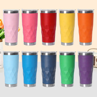 Gobelet isotherme de voyage en acier inoxydable à double paroi sous vide de 20 oz, personnalisé, avec couvercle