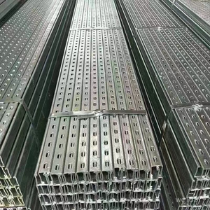 Verzinkter Fluss stahl Struktur pfette Uni strut <span class=keywords><strong>C</strong></span> Typ Kanal Perforierte <span class=keywords><strong>C</strong></span>-Abschnitte Baumaterial <span class=keywords><strong>C</strong></span>-Kanal Stahl - Product Image 3