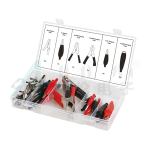 Jialun คลิปจระเข้หุ้มฉนวน28ชิ้นกล่อง PP วัสดุชุบนิกเกิลสำหรับทดสอบการชาร์จขั้วต่อจีบ - Product Image 1