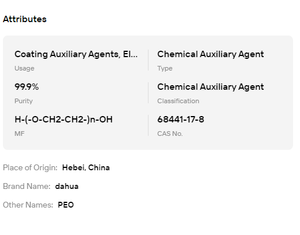 99.9% Purity Polyethylene <b>Oxide</b> PEO WSR303 308 CAS 68441-17-8 for Papermaking Battery Water Treatment - Product Image 6