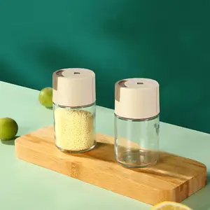 Ferramenta de cozimento 0.5g Medição Saleiro Tipo Push Salt Dispenser Garrafa De Açúcar Frasco De Vidro De Pimenta Tempero Conjunto De Embalagem