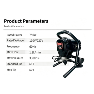 Pistola <span class=keywords><strong>de</strong></span> Pintura sin Aire <span class=keywords><strong>de</strong></span> 750W, 110V, Alta Presión 3300PSI, para Revestimiento <span class=keywords><strong>de</strong></span> Paredes, Pintura <span class=keywords><strong>de</strong></span> Casas y Otras Herramientas Manuales - Product Image 4