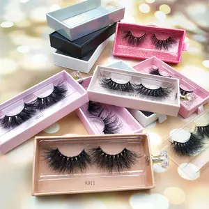 Luxury 25mm mink fluffy eyelashes cosmetic lash vendor full strip 3d eyelash private label wholesale high quality mink lash