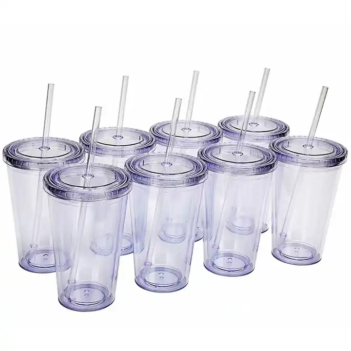 300ml Clear Acrylic Plastic Cup Drinking Glass Tumbler Reusable